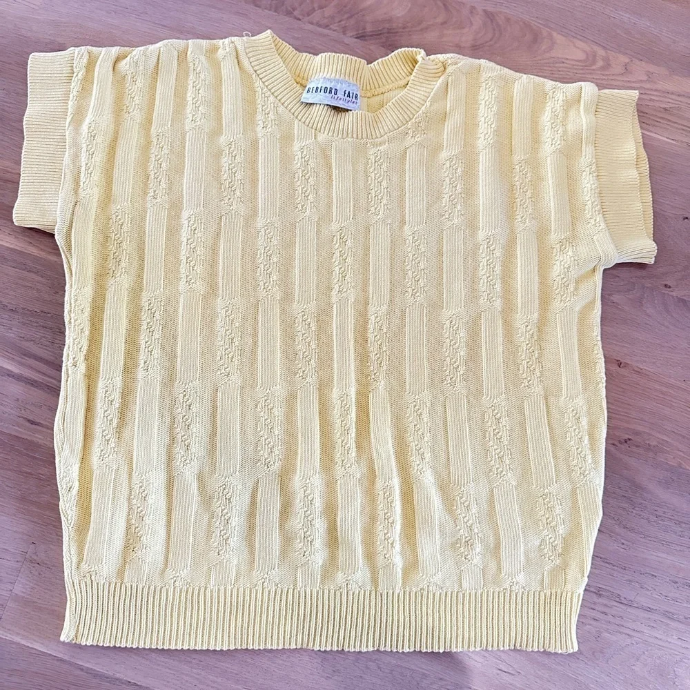 Vintage short sleeve sweater sunshine yellow